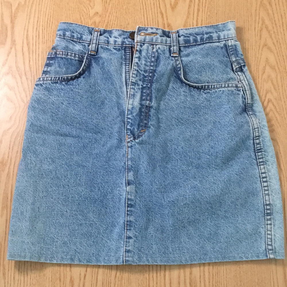 Womens Runaway Bay Classic Denim Mini Skirt Pockets Size Xs/Small Waist 12.5”